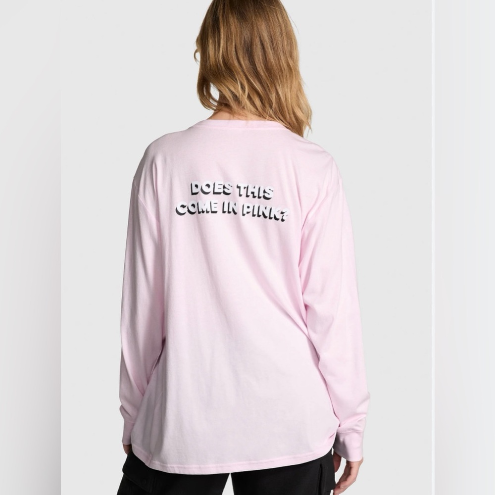 NWT PINK Victoria's Secret Campus Ltd Edition Xmas Cotton Long Sleeve Tee